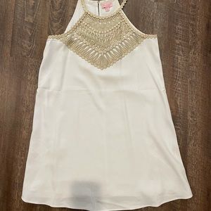 White and gold dress